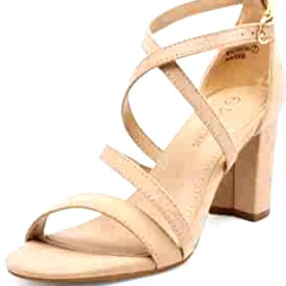 Dream Pairs Shoes - NWT size 10 nude suede chunky block heel sandals